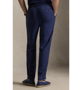 Lauren Ralph Lauren Marineblaue Slim Tapered Fit Leinenhose