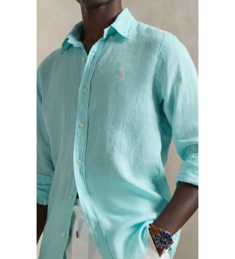 Polo Ralph Lauren Turkos linneskjorta med passform