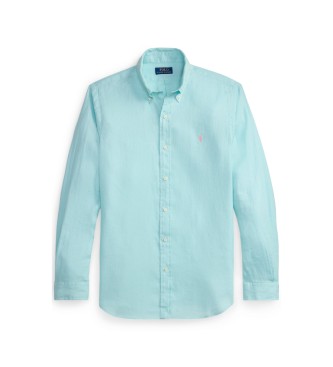 Polo Ralph Lauren Turkos linneskjorta med passform