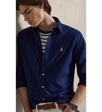 Polo Ralph Lauren Camisa Custom Fit de sarga ligera marino