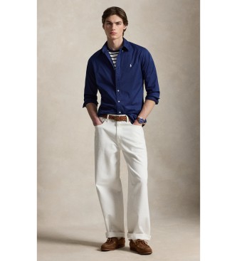 Polo Ralph Lauren Camisa Custom Fit de sarga ligera marino