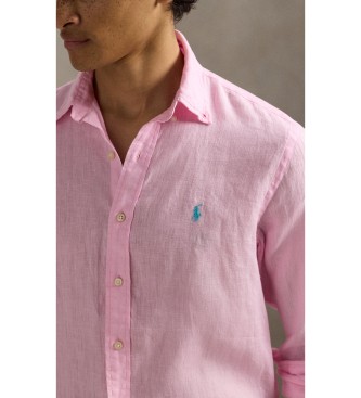 Polo Ralph Lauren Camisa de lino Custom Fit rosa