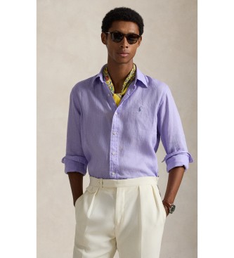 Polo Ralph Lauren Camisa de lino Custom Fit lila