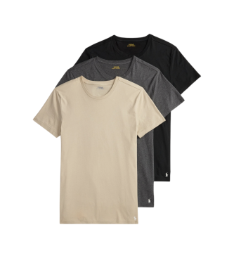 Polo Ralph Lauren Set med 3 t-shirts med rund hals svart, beige, grå