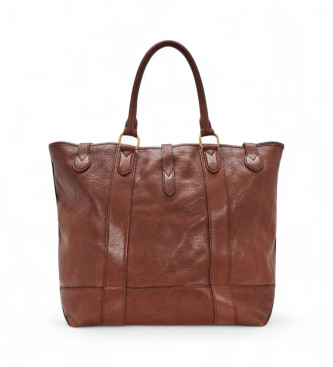 Polo Ralph Lauren Bolso tote de piel Heritage marrón