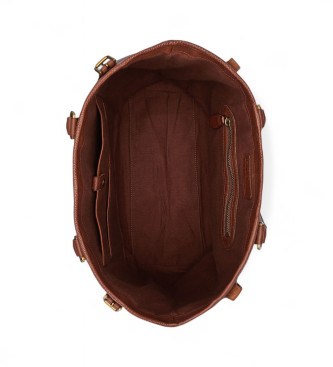 Polo Ralph Lauren Bolso tote de piel Heritage marrón