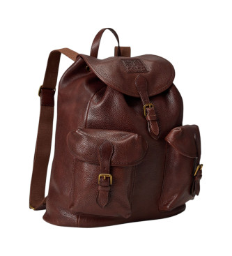 Polo Ralph Lauren Mochila de piel Heritage marrón