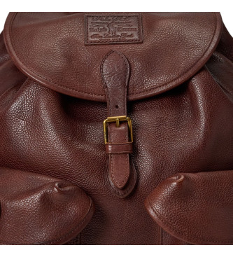 Polo Ralph Lauren Mochila de piel Heritage marrón
