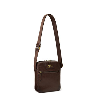 Polo Ralph Lauren Borsa a tracolla in pelle martellata marrone