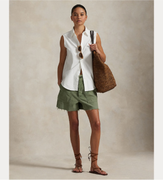 Polo Ralph Lauren Oxford sleeveless shirt white