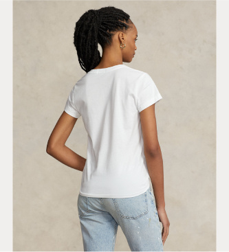Polo Ralph Lauren Weißes T-Shirt mit V-Ausschnitt