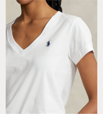 Polo Ralph Lauren Weißes T-Shirt mit V-Ausschnitt