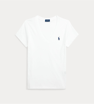Polo Ralph Lauren Weißes T-Shirt mit V-Ausschnitt