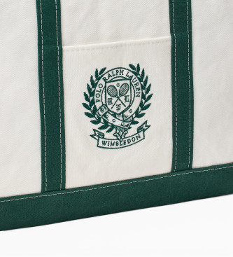 Polo Ralph Lauren Witte canvas Wimbledon tote tas