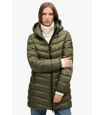 Superdry Casaco médio com capuz acolchoado Fuji verde