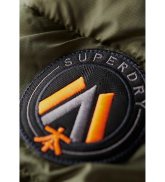 Superdry Casaco médio com capuz acolchoado Fuji verde