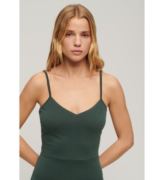 Superdry Abito verde in maglia con schiena scoperta