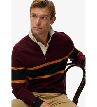 Superdry PoloVintage Athletic Stripe Rugby granate
