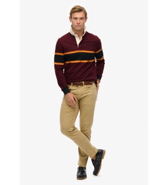 Superdry PoloVintage Athletic Stripe Rugby granate