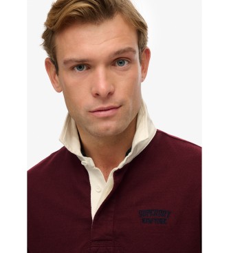 Superdry PoloVintage Athletic Stripe Rugby granate