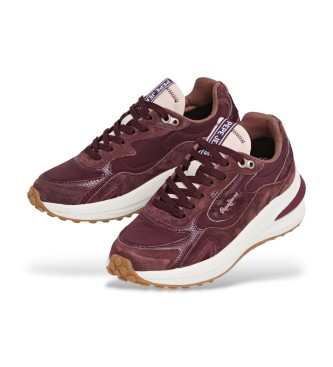 Pepe Jeans Zapatillas de Piel Winslow Fierce burdeos