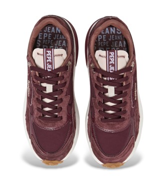 Pepe Jeans Zapatillas de Piel Winslow Fierce burdeos