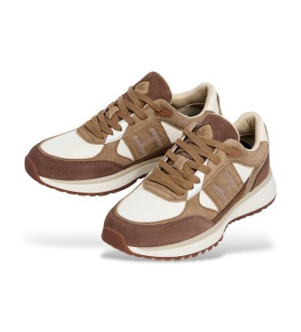 Hackett London Leren sneakers Otto Run bruin