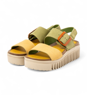 Art Sand�lias de couro 1578 Brighton verde