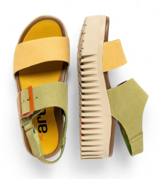 Art Sand�lias de couro 1578 Brighton verde