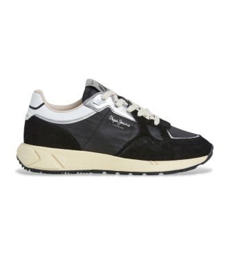 Pepe Jeans Zapatillas de Piel Marlon Metal negro