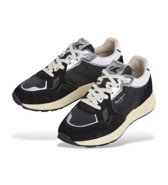 Pepe Jeans Zapatillas de Piel Marlon Metal negro