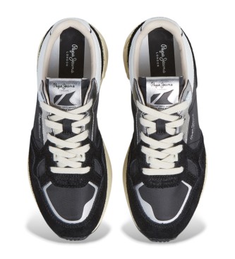 Pepe Jeans Zapatillas de Piel Marlon Metal negro