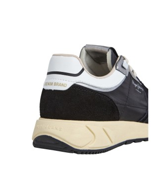 Pepe Jeans Zapatillas de Piel Marlon Metal negro