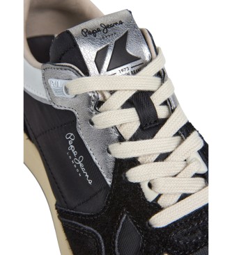 Pepe Jeans Zapatillas de Piel Marlon Metal negro