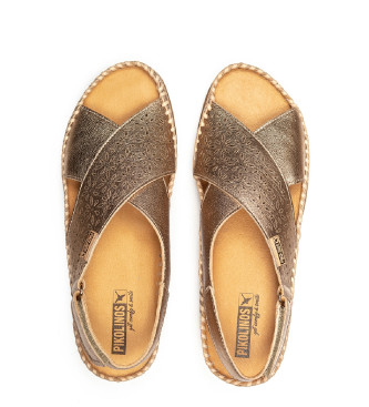 Pikolinos Ledersandalen Cadaques gold