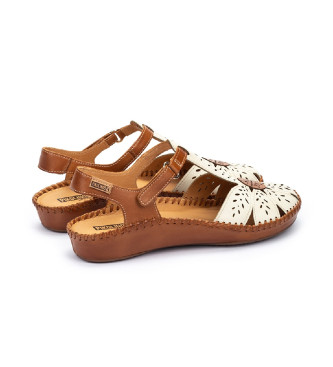 Pikolinos Scarpe in pelle marrone e bianco sporco di P.Vallarta