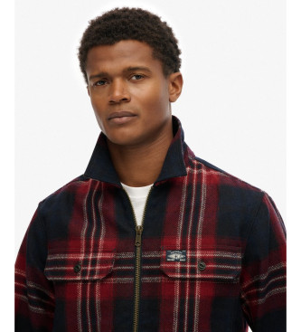 Superdry Sobrecamisa Wool Miller Zip rojo