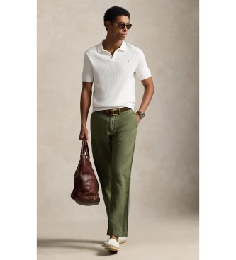 Polo Ralph Lauren Bombažni rebrasti pulover z belim ovratnikom