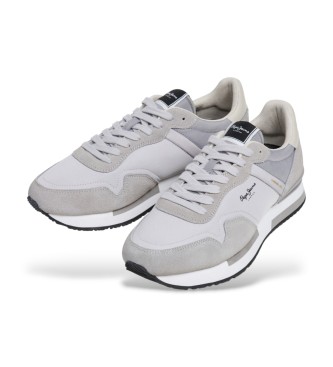 Pepe Jeans Hailon Basic læder-sneakers grå