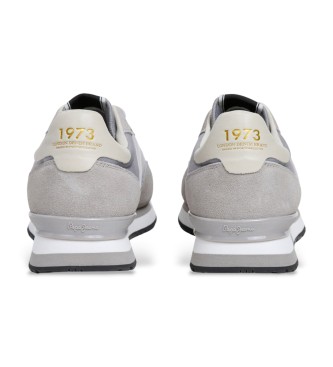Pepe Jeans Hailon Basic læder-sneakers grå