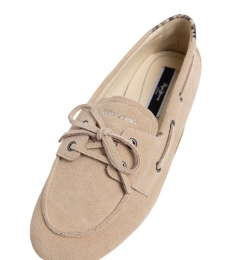 Pepe Jeans Noa Star beige leather shoes