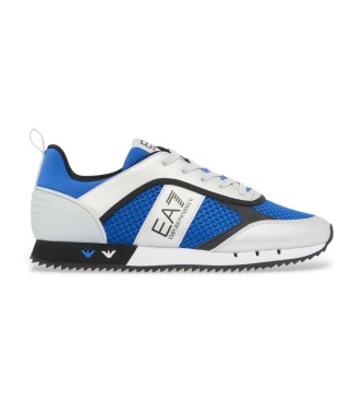 EA7 Trainers Black & White Laces Blue