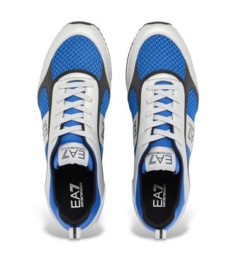 EA7 Trainers Black & White Laces Blue