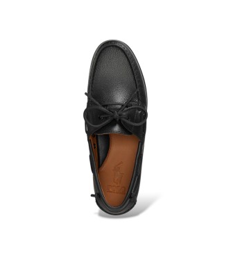 Polo Ralph Lauren Sapatos de barco Merton em pele envernizada preta