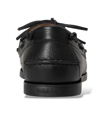 Polo Ralph Lauren Sapatos de barco Merton em pele envernizada preta
