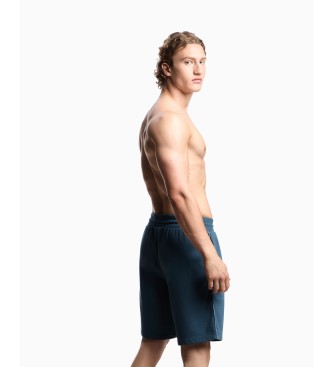 Emporio Armani Bermudas de estar por casa en punto con cinta con logotipo marino