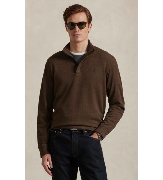 Polo Ralph Lauren Luxurious knitted jumper with brown zip