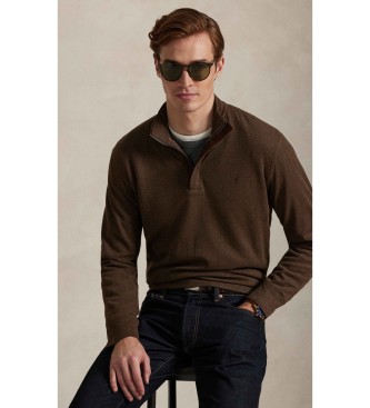 Polo Ralph Lauren Luxurious knitted jumper with brown zip