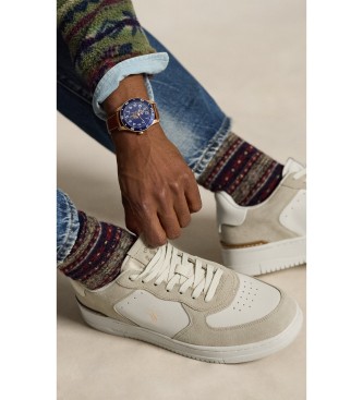 Polo Ralph Lauren Baskets Masters Court en cuir et daim beige