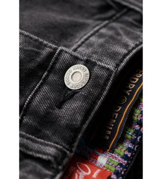 Superdry Czarne przycięte szorty ze średnim stanem